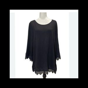 Elegant Black Lace Trim Women's Top.31